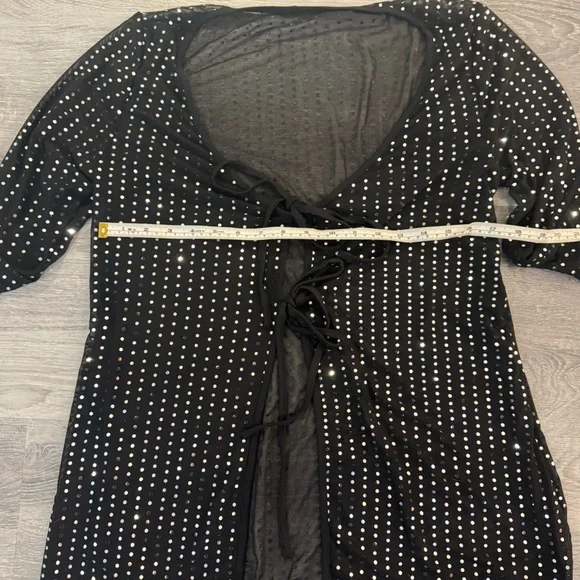Black Sparkly tie top - Picture 3 of 5